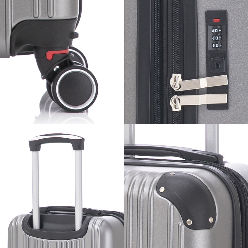 Conjunto de viagem de 10 kg com zíper, rodinhas duplas extensíveis 360° e certificação TSA.