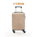 Mala de viagem, Tamanhos 17, 18, 19, 20 e 21 polegadas. Possuem protetores de canto em liga de alumínio resistentes a impactos e trava TSA. Feitas de ABS e fibra de poliéster refinada com superfície lisa.