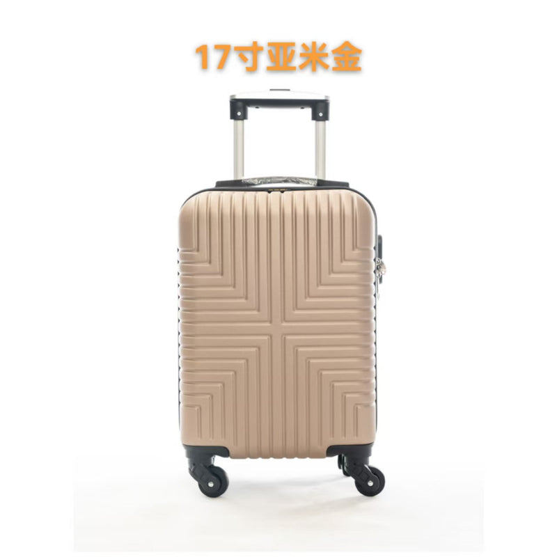 Mala de viagem, Tamanhos 17, 18, 19, 20 e 21 polegadas. Possuem protetores de canto em liga de alumínio resistentes a impactos e trava TSA. Feitas de ABS e fibra de poliéster refinada com superfície lisa.