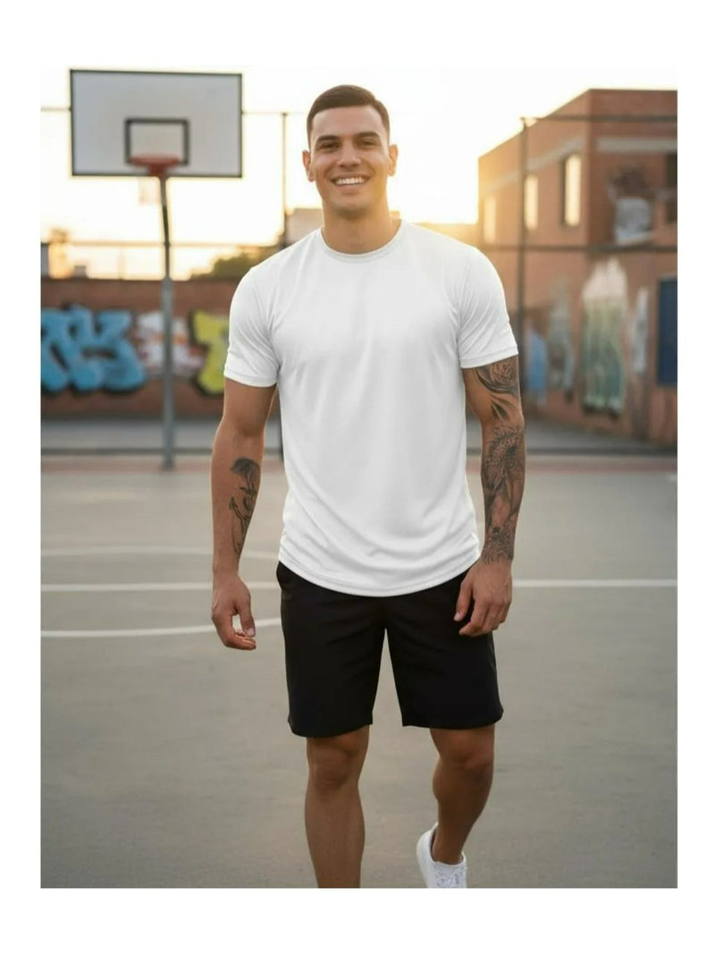 Camiseta masculina para treino na academia.