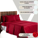 Lençol de casal cor cobre fosco, peça única, vermelho.