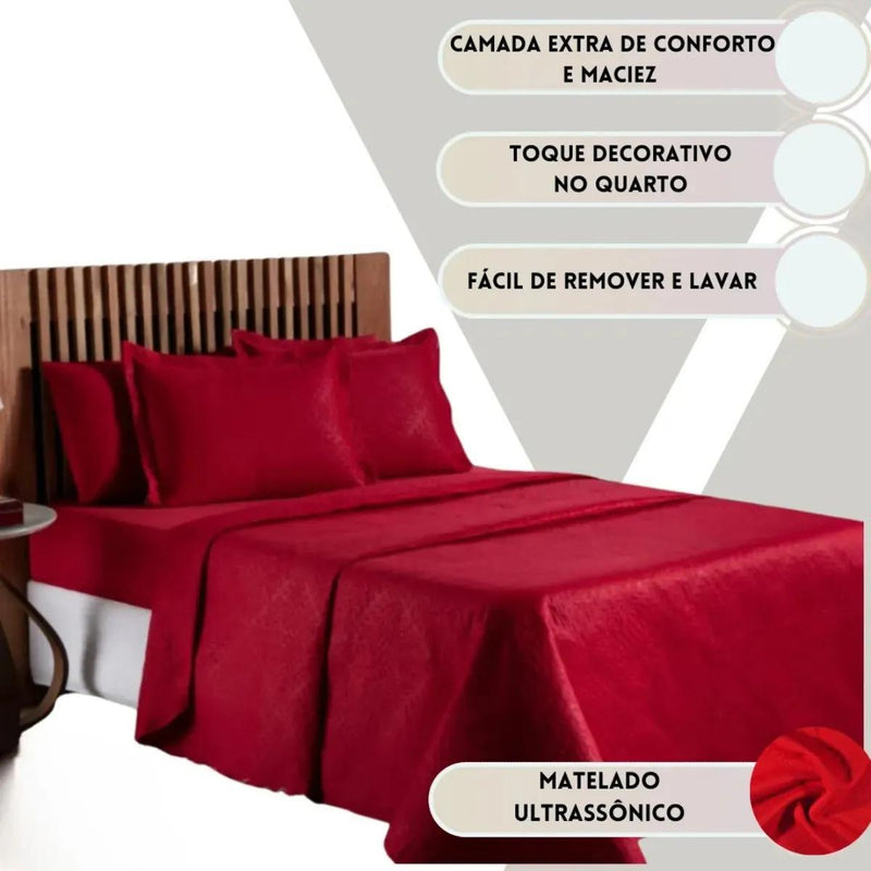 Lençol de casal cor cobre fosco, peça única, vermelho.