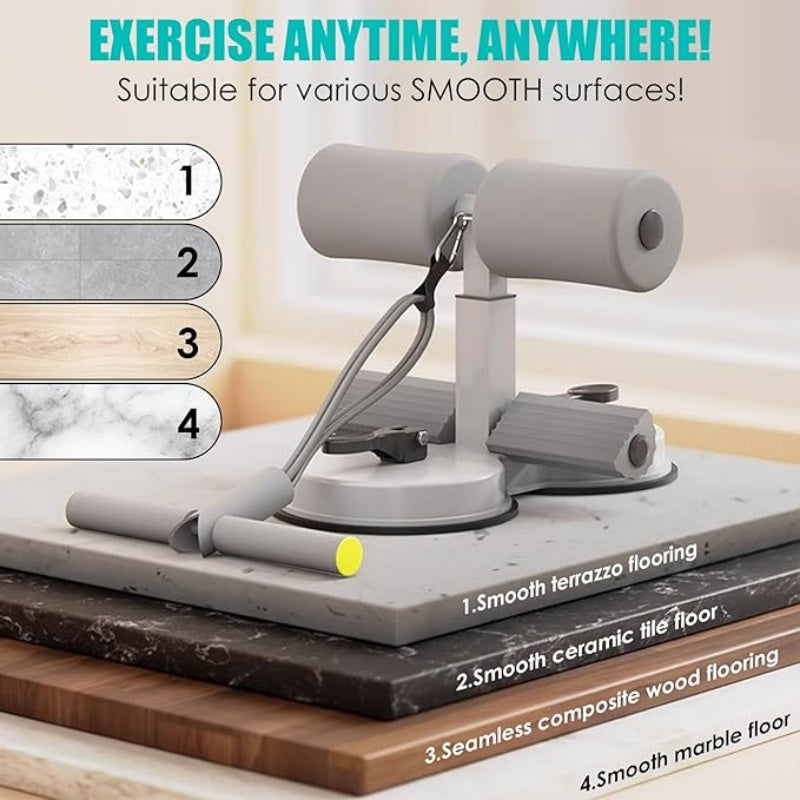 Rodas abdominais com forte sucção e 3 níveis ajustáveis.