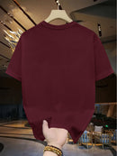 Camiseta masculina 100% algodão - Camiseta minimalista com estampa de gato olhando para a parede.