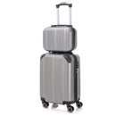 Conjunto de viagem de 10 kg com zíper, rodinhas duplas extensíveis 360° e certificação TSA.