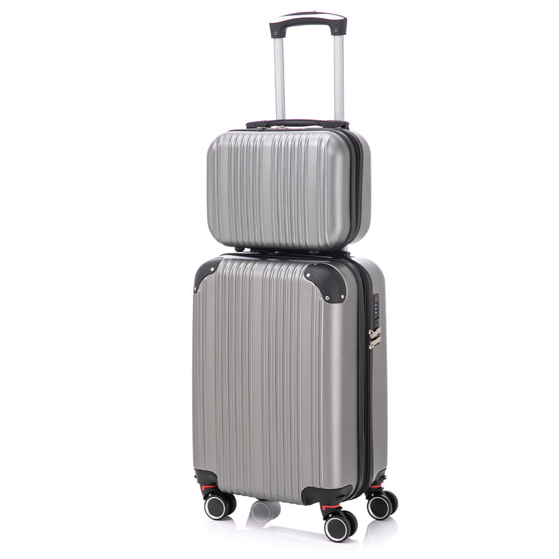 Conjunto de viagem de 10 kg com zíper, rodinhas duplas extensíveis 360° e certificação TSA.