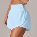 Shorts de ioga femininos de secagem rápida com bolso de tela.