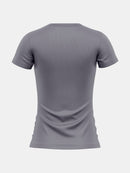 Kit com 4 camisetas femininas básicas lisas com proteção térmica contra o sol.