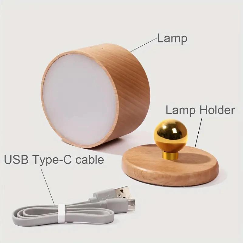 Luminária de parede sem fio com ímã, luz de leitura LED moderna, luminária dimerizável alimentada por USB