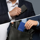 Porta-cartões de metal com blindagem eletromagnética e proteção RFID antifurto.