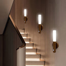 Conjunto de 2 Luminárias Noturnas de Parede Sem Fio com Sensor de Movimento e Adesivo Magnético, Recarregáveis via USB, com Design em Madeira.