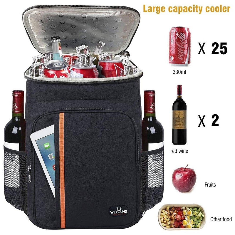 Mochila resistente em tecido Oxford com isolamento térmico, grande capacidade, à prova de vazamentos, portátil, com bolsa de gelo.