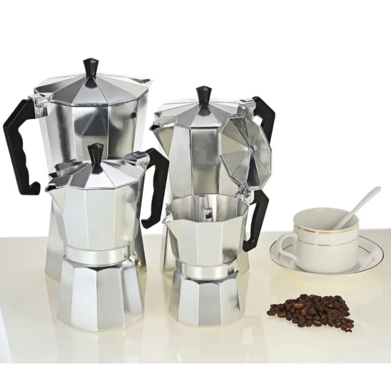 Cafeteira Italiana, Jarra de Alumínio Premium para Espresso de 150ml ou 300ml, Mantém a Temperatura.