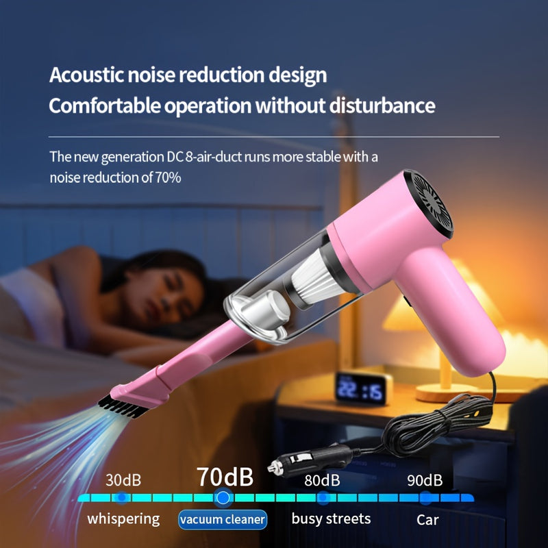 Aspirador de pó portátil para carro, 12V, com fio, perfeito para remover pelos de animais de estimação e pelos de gato.