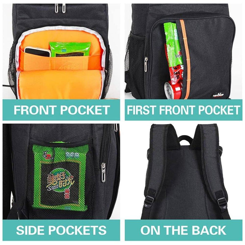 Mochila resistente em tecido Oxford com isolamento térmico, grande capacidade, à prova de vazamentos, portátil, com bolsa de gelo.