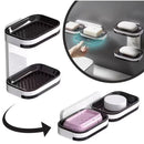 Saboneteira com drenagem para banheiro, organizador de parede de camada única ou dupla.