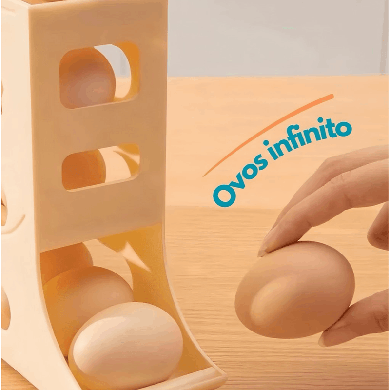 Organizador de ovos de plástico com 4 níveis e rodinhas para geladeira – Capacidade para 20 a 30 ovos