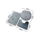 Conjunto de 3 tapetes antiderrapantes para banheiro, design (liso)