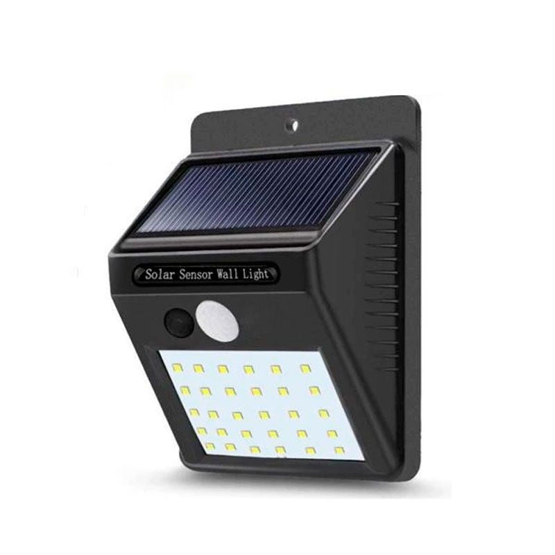 Lanterna solar com 30 LEDs - Sensor de movimento e ativação automática no escuro, fácil instalação.