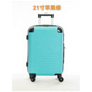 Mala de viagem, Tamanhos 17, 18, 19, 20 e 21 polegadas. Possuem protetores de canto em liga de alumínio resistentes a impactos e trava TSA. Feitas de ABS e fibra de poliéster refinada com superfície lisa.