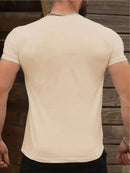 Camiseta masculina 100% algodão - Camiseta minimalista com estampa de cartas de baralho, gola redonda.