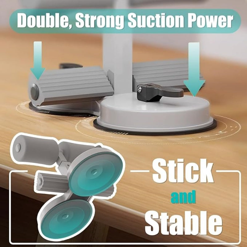 Rodas abdominais com forte sucção e 3 níveis ajustáveis.