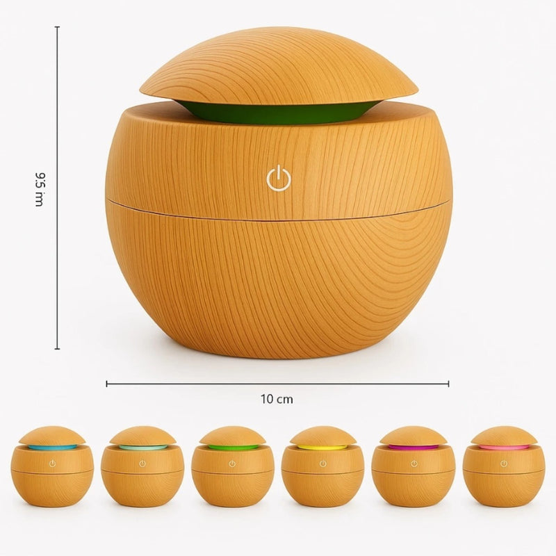 Mini Difusor Ultrassônico Umidificador Aromatizador de Ambientes com LED.