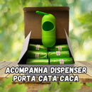 Dispensador de sacos recarregáveis para fezes de animais.