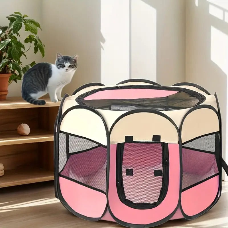 Casinha dobrável grande para cães, 114 x 114 x 58 cm.