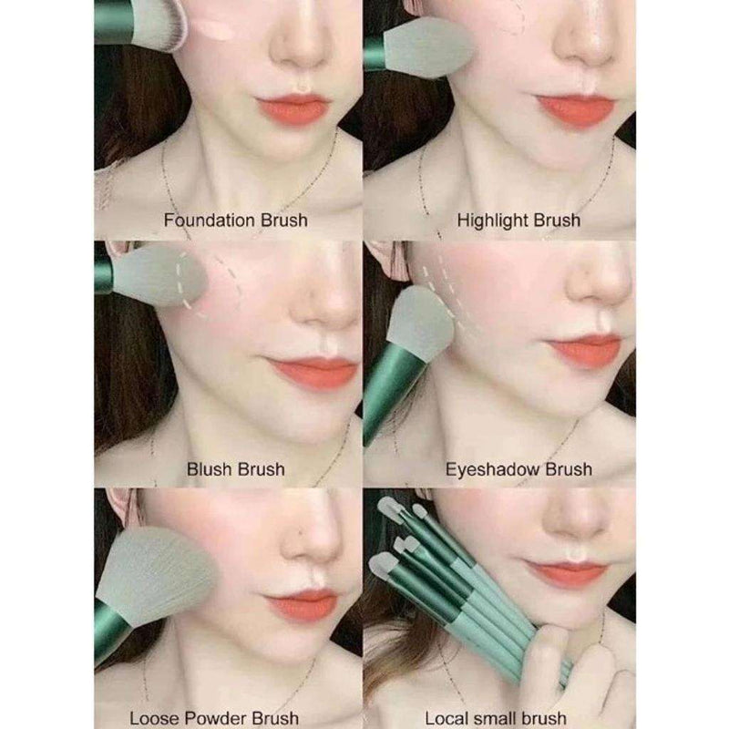 Conjunto de 13 pincéis de maquiagem Kabuki profissionais para contorno.