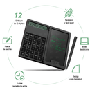 Mini calculadora de escritório com tela sensível ao toque e caneta stylus para caligrafia.