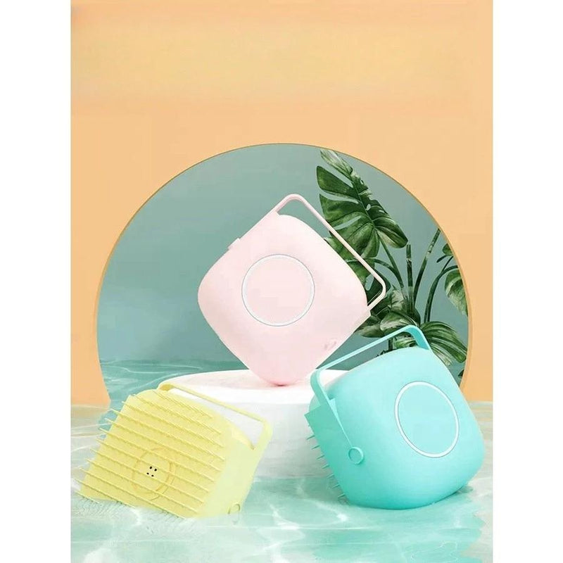 Escova de massagem com dispensador de shampoo – Banho fácil e relaxante para cães e gatos.