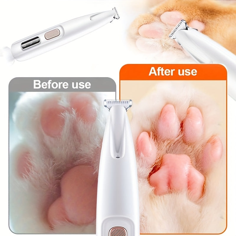 Tesoura elétrica leve para tosa de animais de estimação, projetada para aparar pelos de cães e gatos, silenciosa.