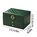 Caixa de joias de três níveis à prova de poeira com trava.