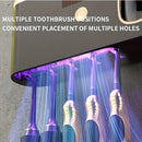 Suporte para escova de dentes com luz UV sem furos (com dispensador automático de pasta de dentes) - Alimentado por energia, múltiplas configurações.