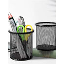 Porta-canetas metálico redondo e quadrado em aramida.