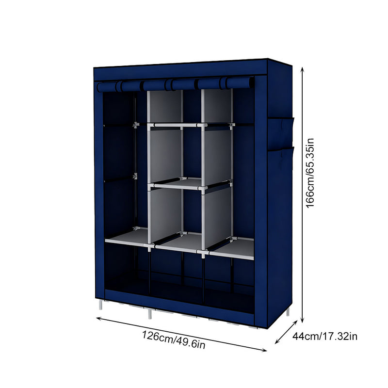 Guarda-roupa portátil, fácil de montar, organizador de armário para roupas, dobrável, não ocupa muito espaço, ideal para apartamentos.