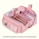 Novo estojo criativo de grande capacidade com organizador de mesa multifuncional e caixa de armazenamento, perfeito para estudo e trabalho.