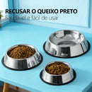 Comedouro antiderrapante em aço inoxidável para cães e gatos.
