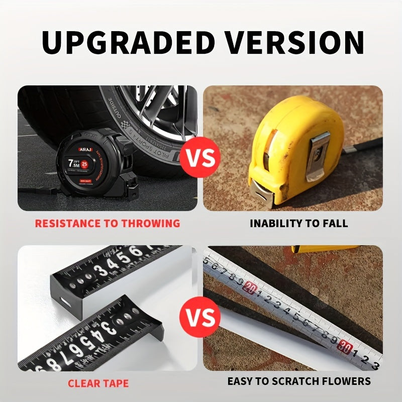Trena industrial de 3/5/7,5 m com sistema duplo métrico e imperial, ferramenta de medição durável e resistente a quedas.