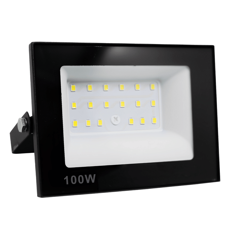 Kit com 3 Refletores LED de 100W, Holofote Bivolt, À Prova D'Água e Resistente ao Frio