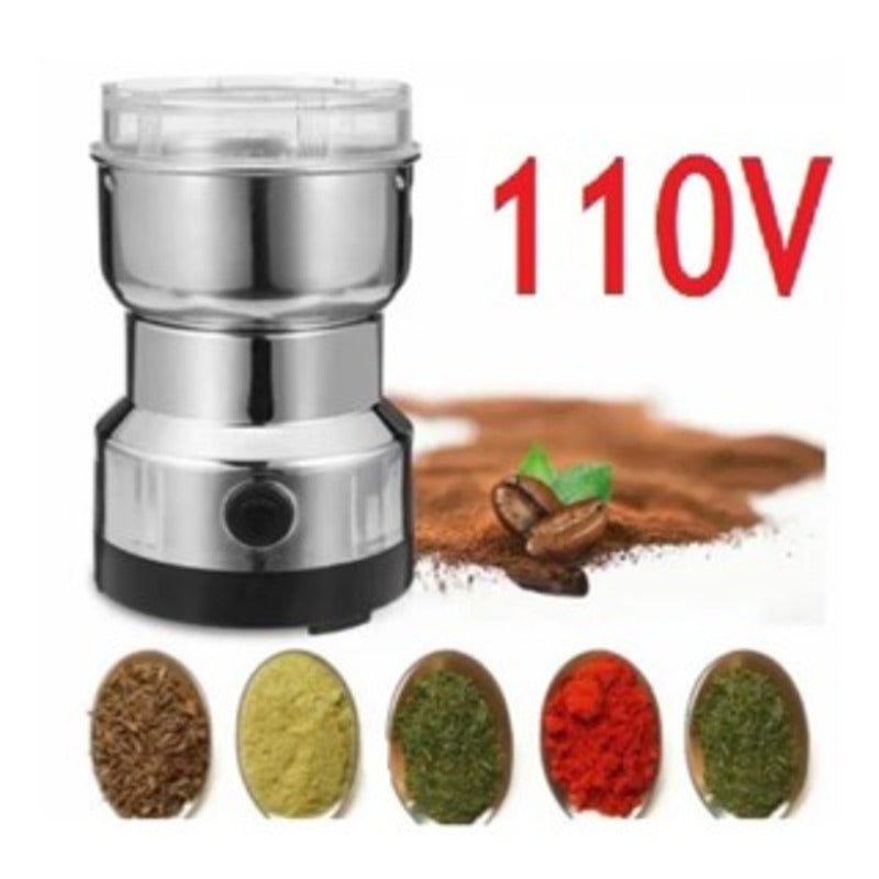 Moedor multifuncional de café e especiarias, 110V, design em aço inoxidável, 4 lâminas.