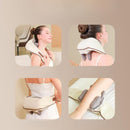 Massageador de pescoço inteligente com compressão sem fio, alívio da dor com compressa quente, multifuncional.