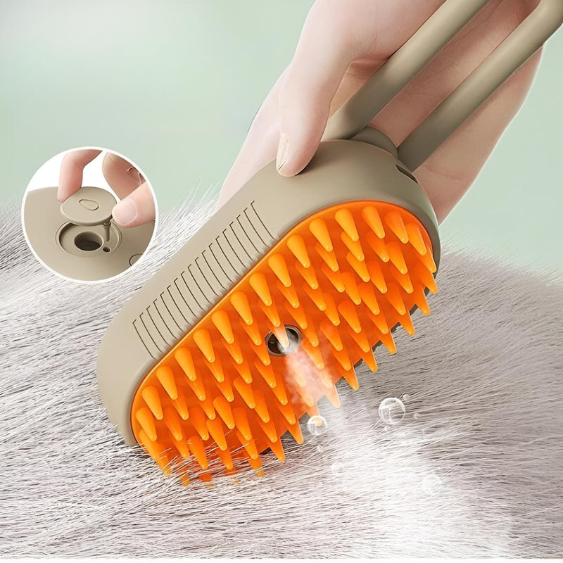 Escova a vapor 3 em 1 para cães e gatos.