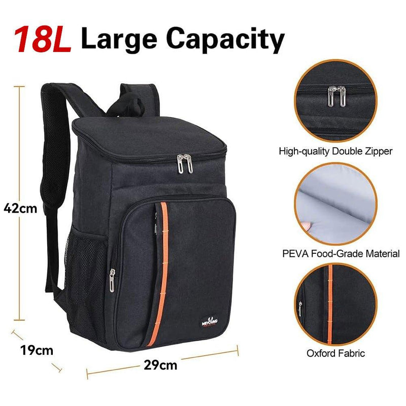 Mochila resistente em tecido Oxford com isolamento térmico, grande capacidade, à prova de vazamentos, portátil, com bolsa de gelo.