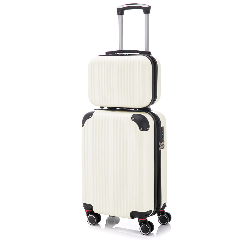 Conjunto de viagem de 10 kg com zíper, rodinhas duplas extensíveis 360° e certificação TSA.