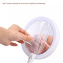 Espelho de maquiagem redondo com LED para mesa.