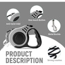 Guia retrátil para coleira, 3 metros, para animais de estimação, cães e gatos, com trava, até 11,33 kg.