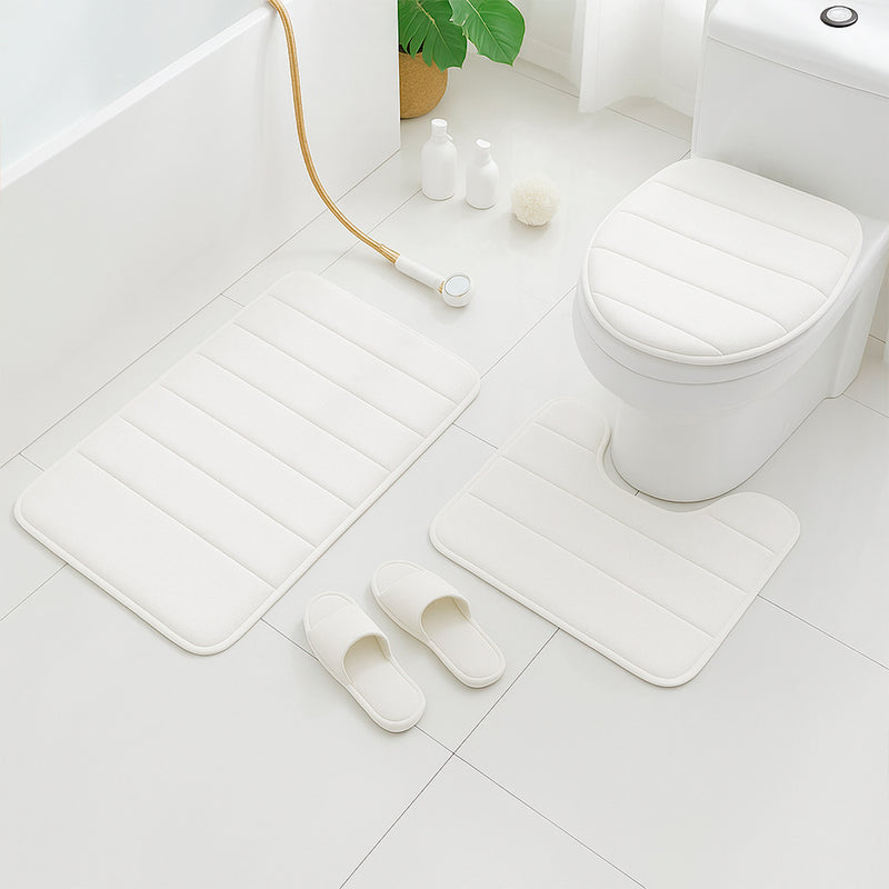 Conjunto de 3 tapetes de banheiro felpudos, antiderrapantes e hipoalergênicos