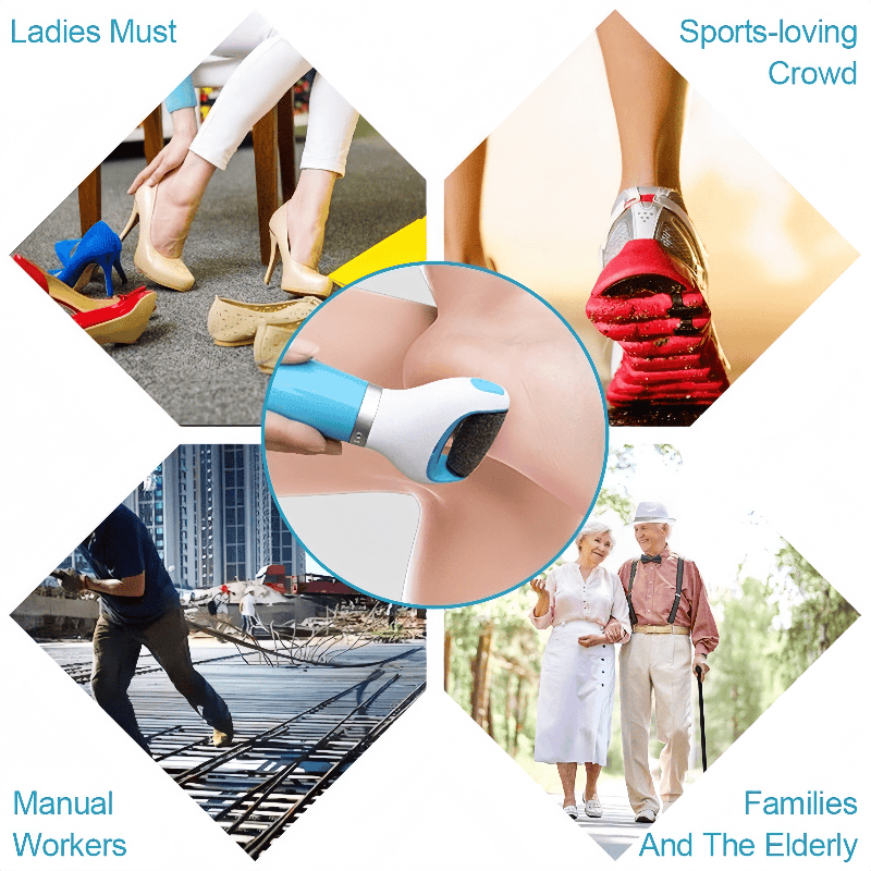 Lixa elétrica portátil para pés, removedora de calos e pedicure + 1 refil.